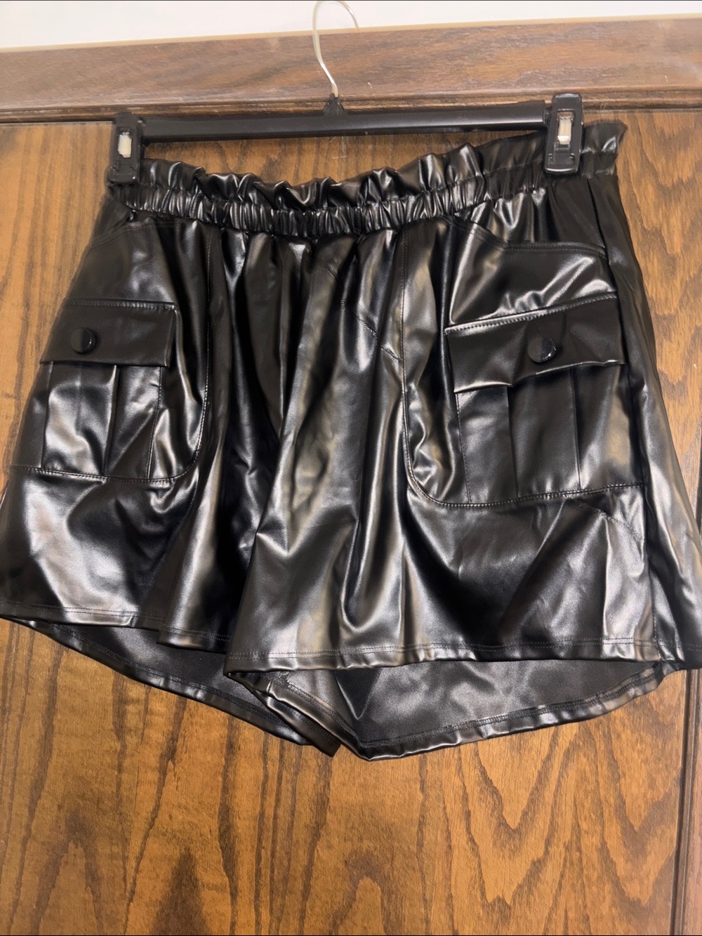 Fashion Nova Paperbag Faux Leather Shorts Size 1X NWT